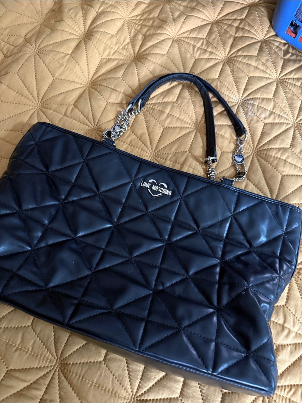Love Moschino Quilted Black Tote Bag